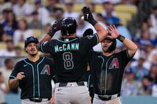 Los Diamondbacks aplastan 9-2 a los Dodgers con los primeros jonrones de James McCann