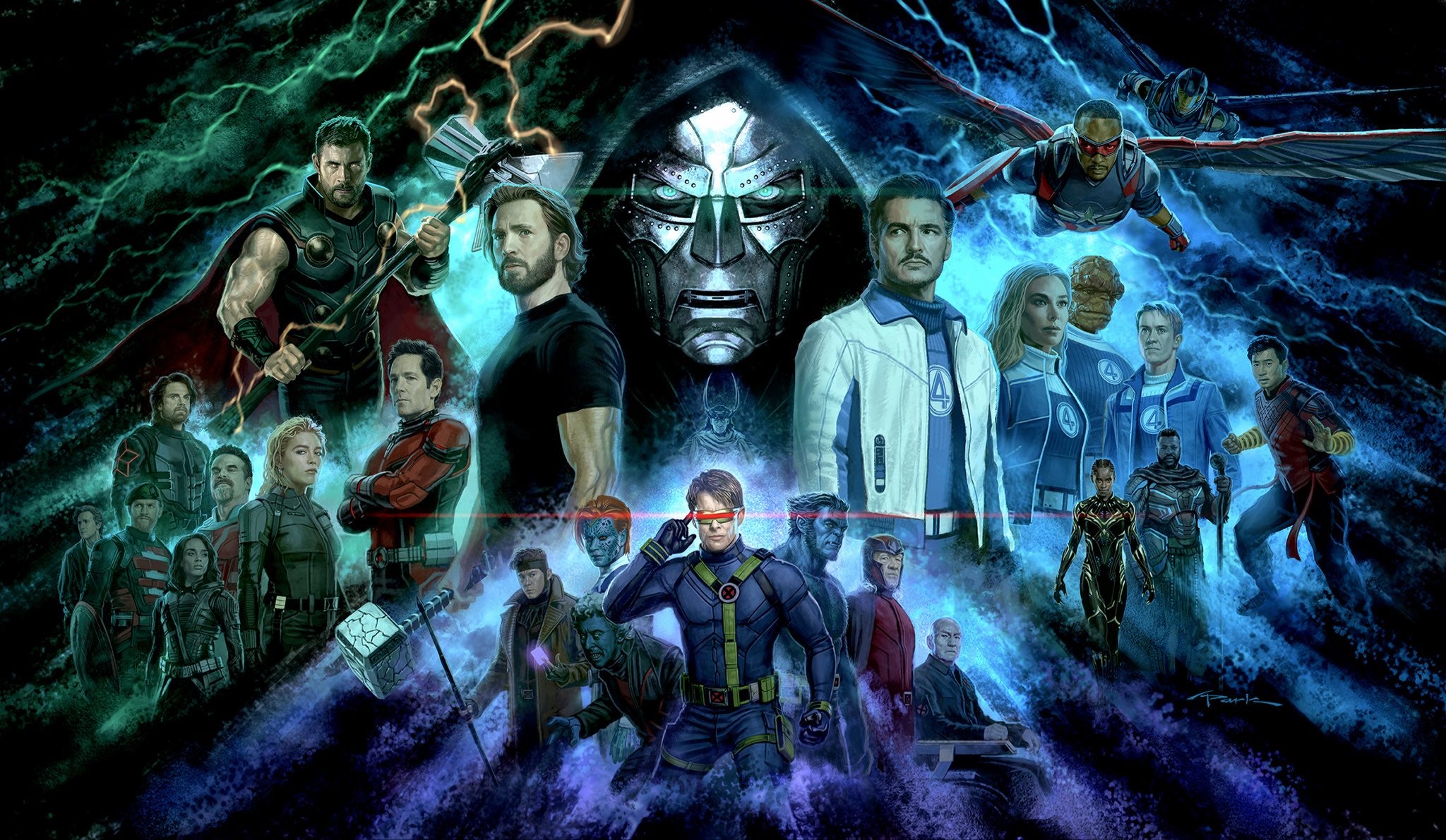 El exdirector del departamento visual de Marvel, Andy Park, compartió una ilustración conceptual con sus fans tras seis años en el puesto: “Esta ilustración conmemora ese viaje y revela por primera vez a los personajes y su aspecto”
