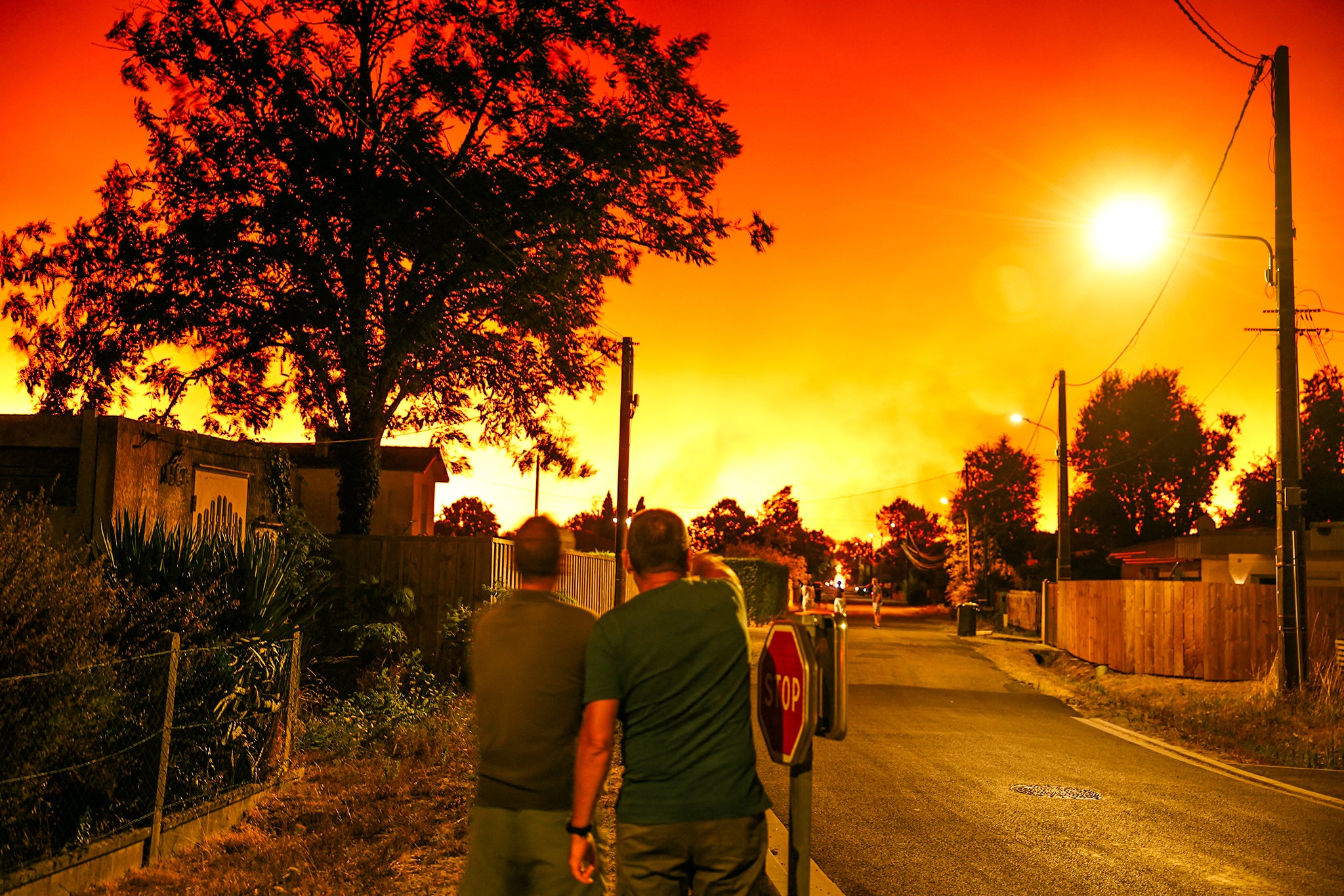 Le Porge, en el suroeste de Francia, donde un incendio de rápida propagación ha consumido 900 hectáreas al norte de la bahía de Arcachón