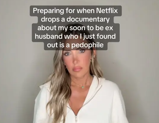 Sara Gilson, en un vídeo de TikTok en el que acusó a su esposo, Jeremiah "Shawn" Duffey, de pedofilia