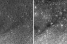 Satélite capta imágenes antes y después del choque lunar de un cohete de SpaceX
