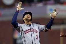 Peña impulsa la carrera de la ventaja y los Astros vencen 6-3 a los Gigantes en 10 entradas