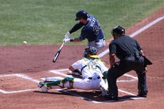 Rays completan 2da gira con marca de 9-0 por la Costa Oeste con triunfo 8-4 ante Atléticos