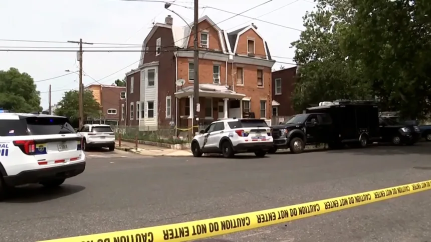 La policía en la casa de los Horsch, en el vecindario de Olney, en Filadelfia