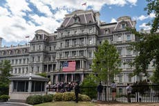 Jueza autoriza pruebas de pintura en el edificio Eisenhower, por ahora avanza plan de Trump