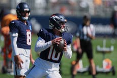 Bo Nix recibe golpes en un intenso entrenamiento de los Broncos pero se acerca a jugar de nuevo