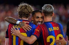 Barcelona arrolla 5-2 al Rayo Vallecano y lidera La Liga española