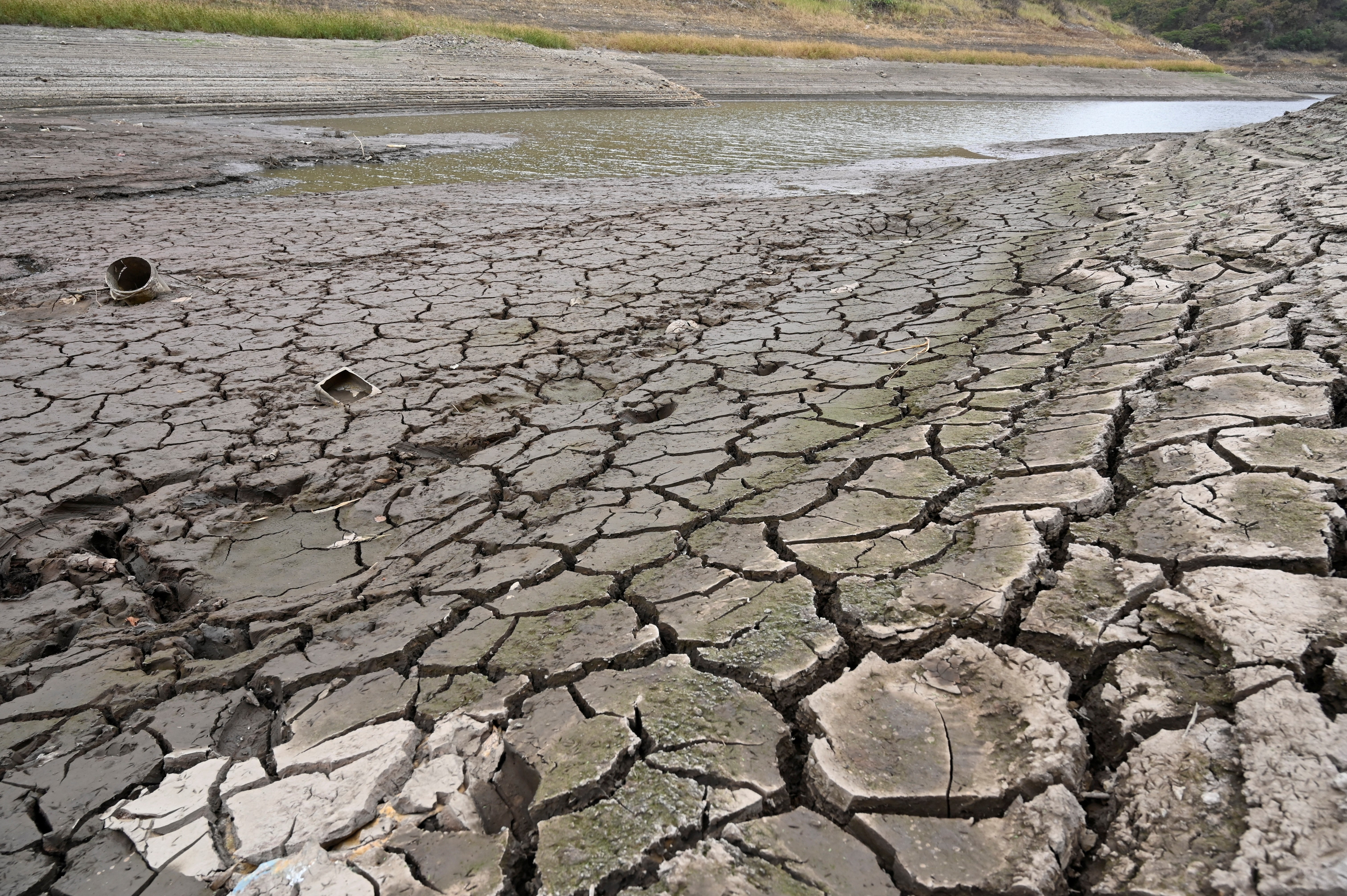 Vista del embalse Los Laureles con niveles bajos de agua en Tegucigalpa, Honduras, el 2 de septiembre de 2026