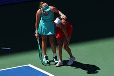 Mirra Andreeva ayuda a su rival lesionada Anastasia Potapova antes de ganar en el US Open