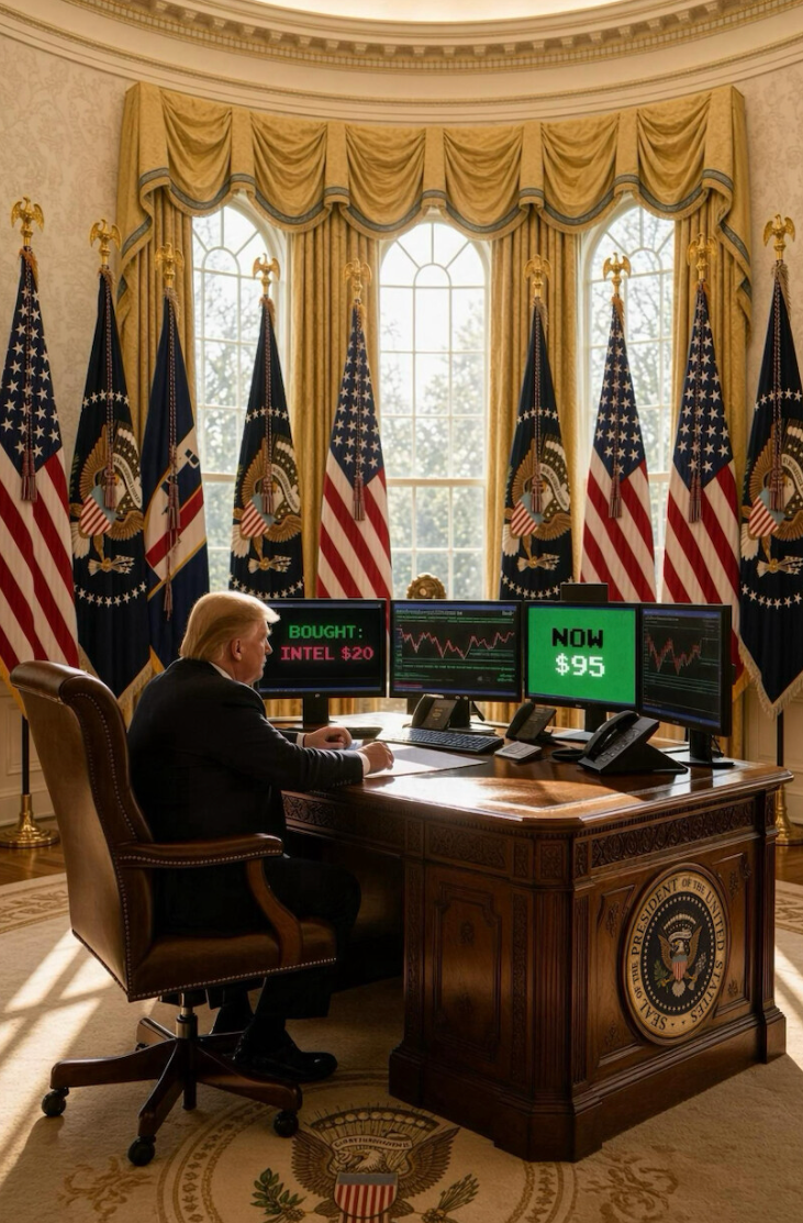 El presidente estadounidense, Donald Trump, compartió en Truth Social un meme en el que aparecía operando en bolsa desde la Oficina Oval