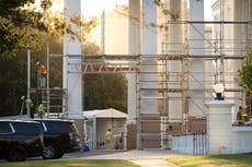 Restauración del Pórtico Norte de la Casa Blanca, casi lista antes de la visita de Xi Jinping