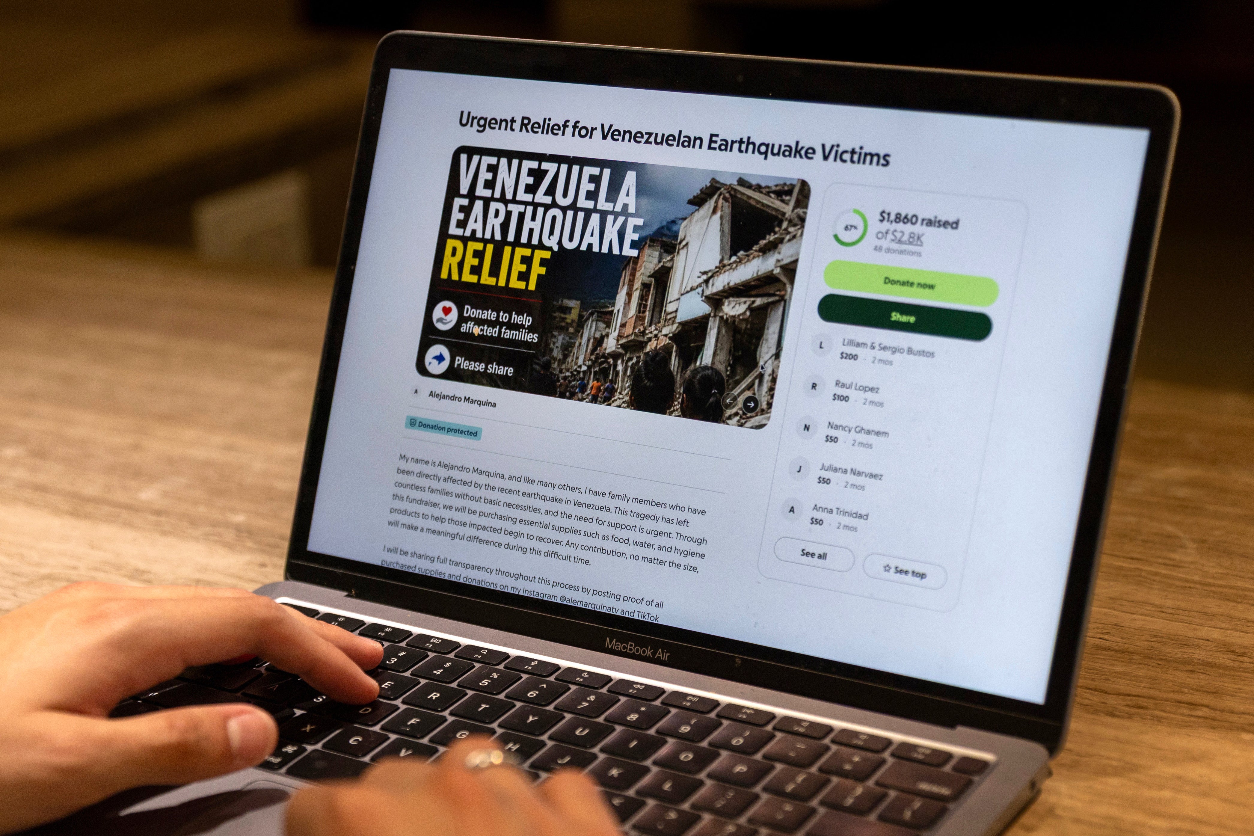 VENEZUELA-SISMOS-FILANTROPÍA