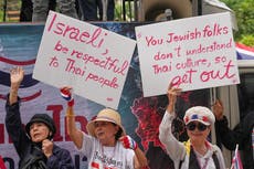 Cientos de personas exigen respetar leyes tailandesas frente a la embajada de Israel en Bangkok