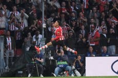 Sergiño Dest marca el empate en el 1-1 de PSV ante Shakhtar en la Champions