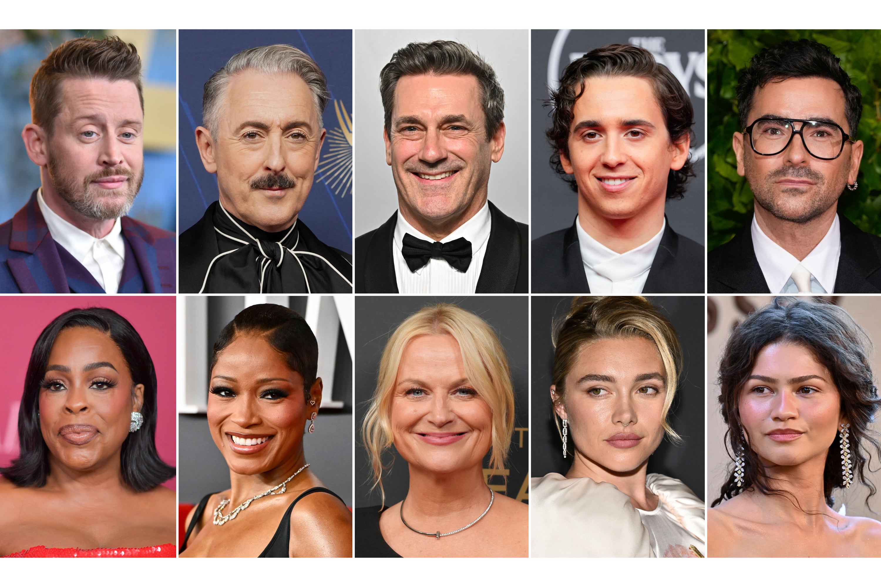 Los nominados de los premios de este año incluyen a Macaulay Culkin, Alan Cumming, Jon Hamm, Marcello Hernández y Dan Levy, Niecy Nash-Betts, Keke Palmer, Amy Poehler, Florence Pugh y Zendaya (AP)