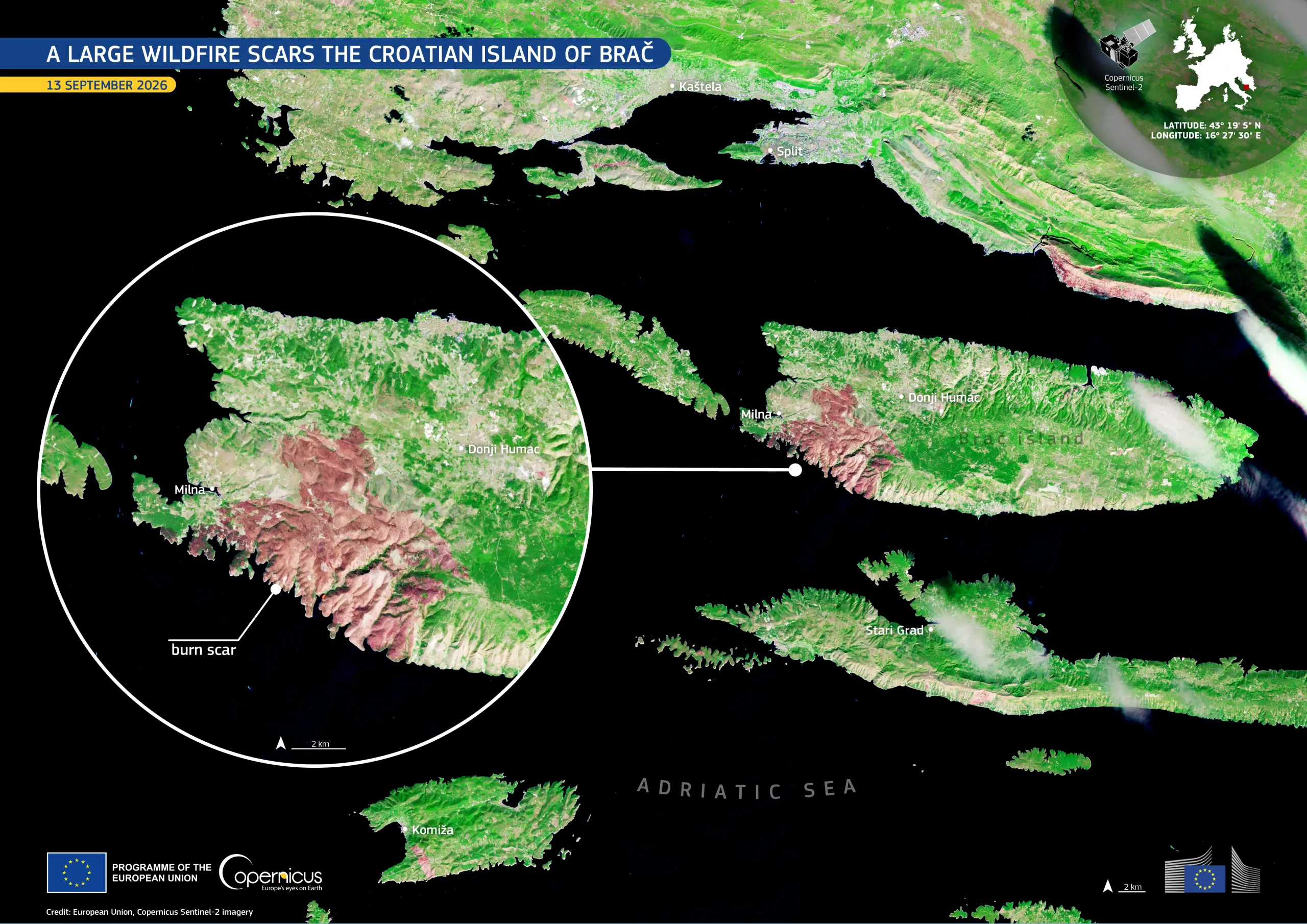 Los incendios forestales afectaron principalmente a las zonas del suroeste de la isla