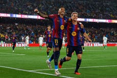Triplete de Raphinha impulsa goleada 7-2 del Barcelona al Racing