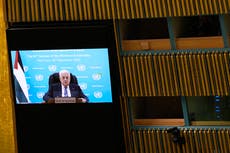 Presidente palestino, otra vez sin visa para hablar en la ONU, se dirige a la asamblea por video