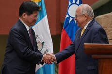 Canciller de Taiwán visita Guatemala, uno de los pocos aliados en Latinoamérica, para impulsar lazos