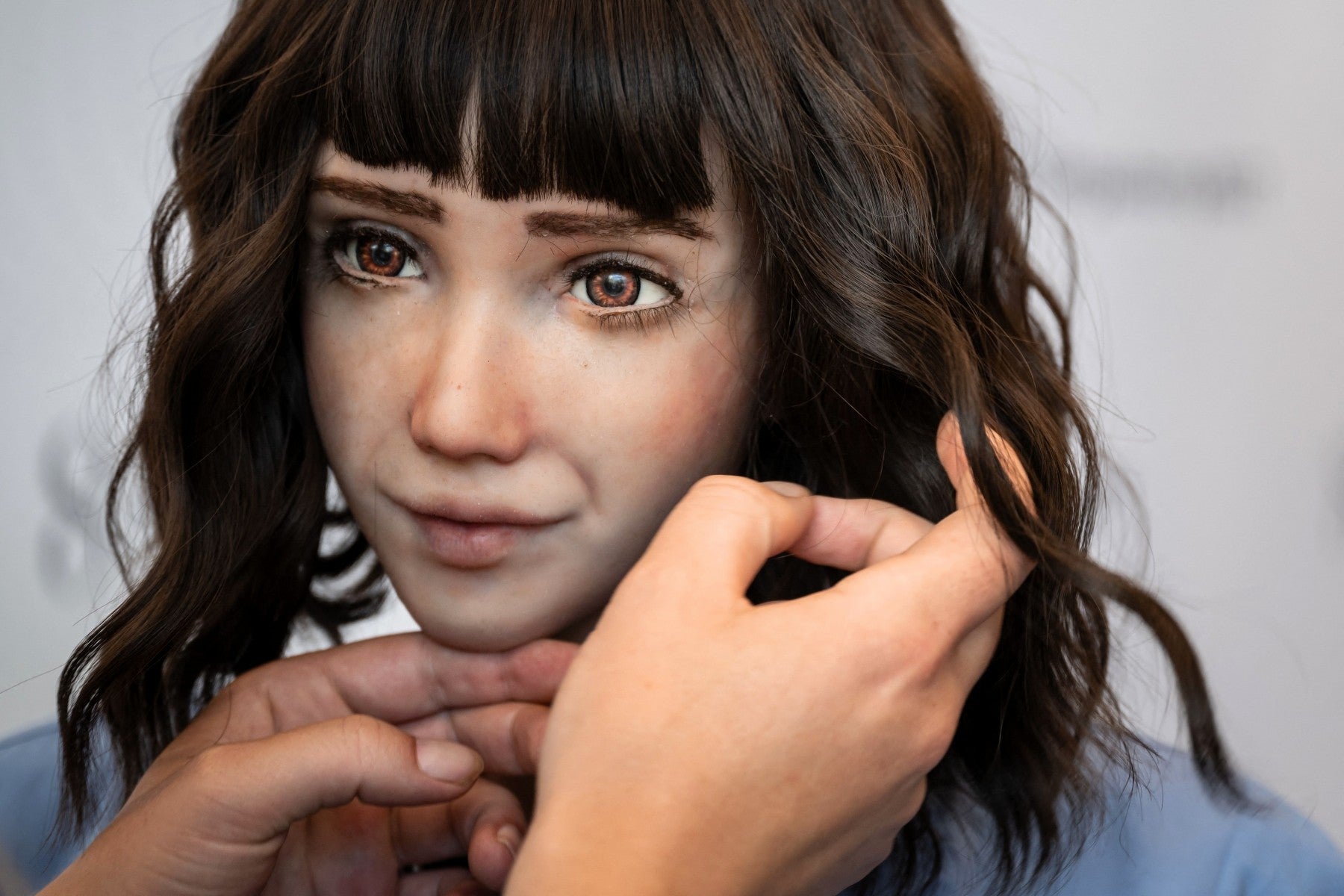 <p> El robot asistente Grace, impulsado por inteligencia artificial, durante la Cumbre Mundial AI for Good en Ginebra, el 5 de julio de 2023  </p>