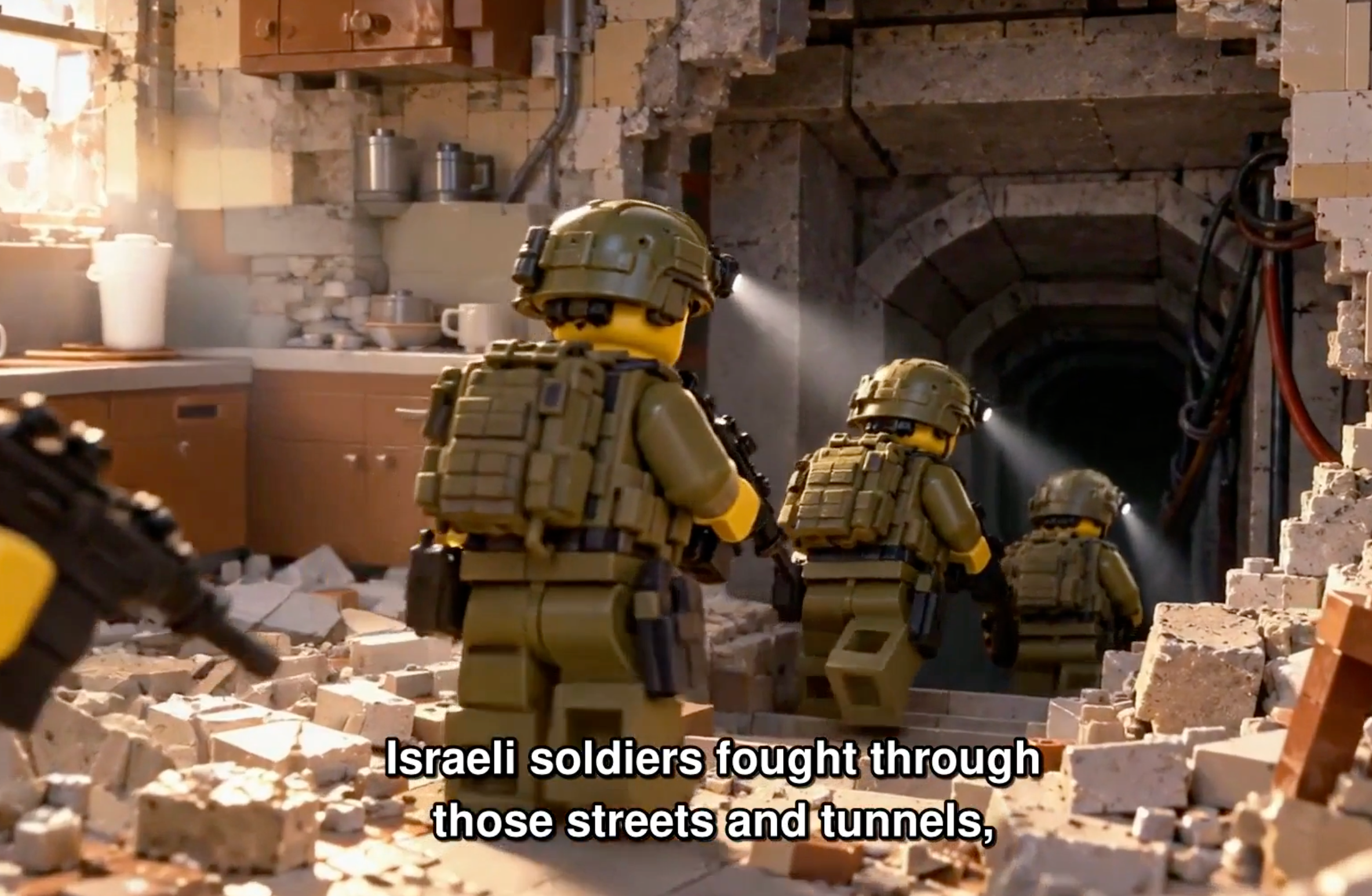 Soldados israelíes entrando en túneles de Gaza