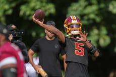 Jayden Daniels promete 'aceptar aparato' en el brazo izquierdo al practicar de nuevo con Commanders