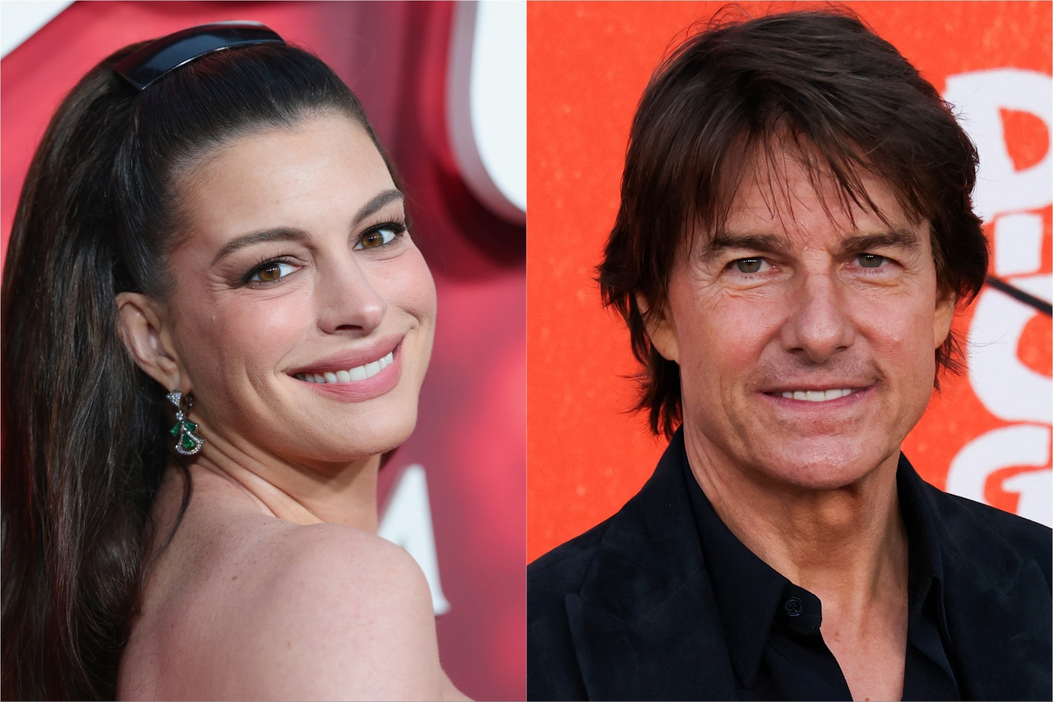 <p>Anne Hathaway and Tom Cruise</p>
