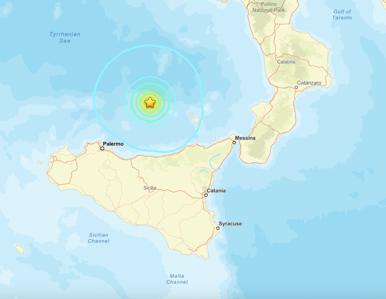 Un terremoto de magnitud 5,7 se registró el viernes frente a las costas de Italia