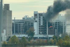 Explosión e incendio en planta de Quaker Oats en Cedar Rapids, Iowa; no hay reportes de heridos