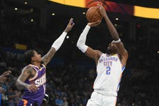 A pesar de las lesiones, el Thunder saca triunfo 125-114 ante Suns