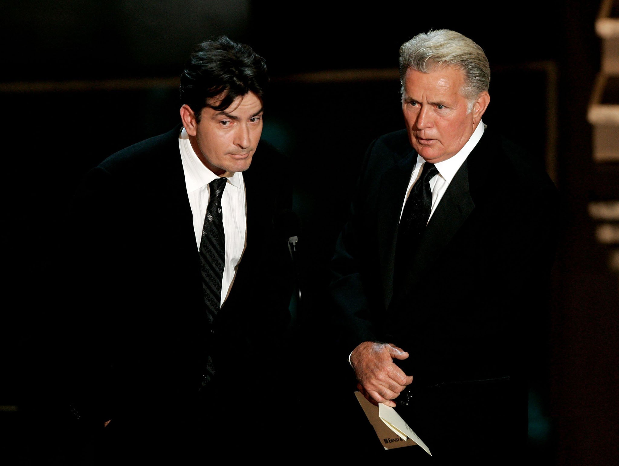 Charlie Sheen con su padre, Martin