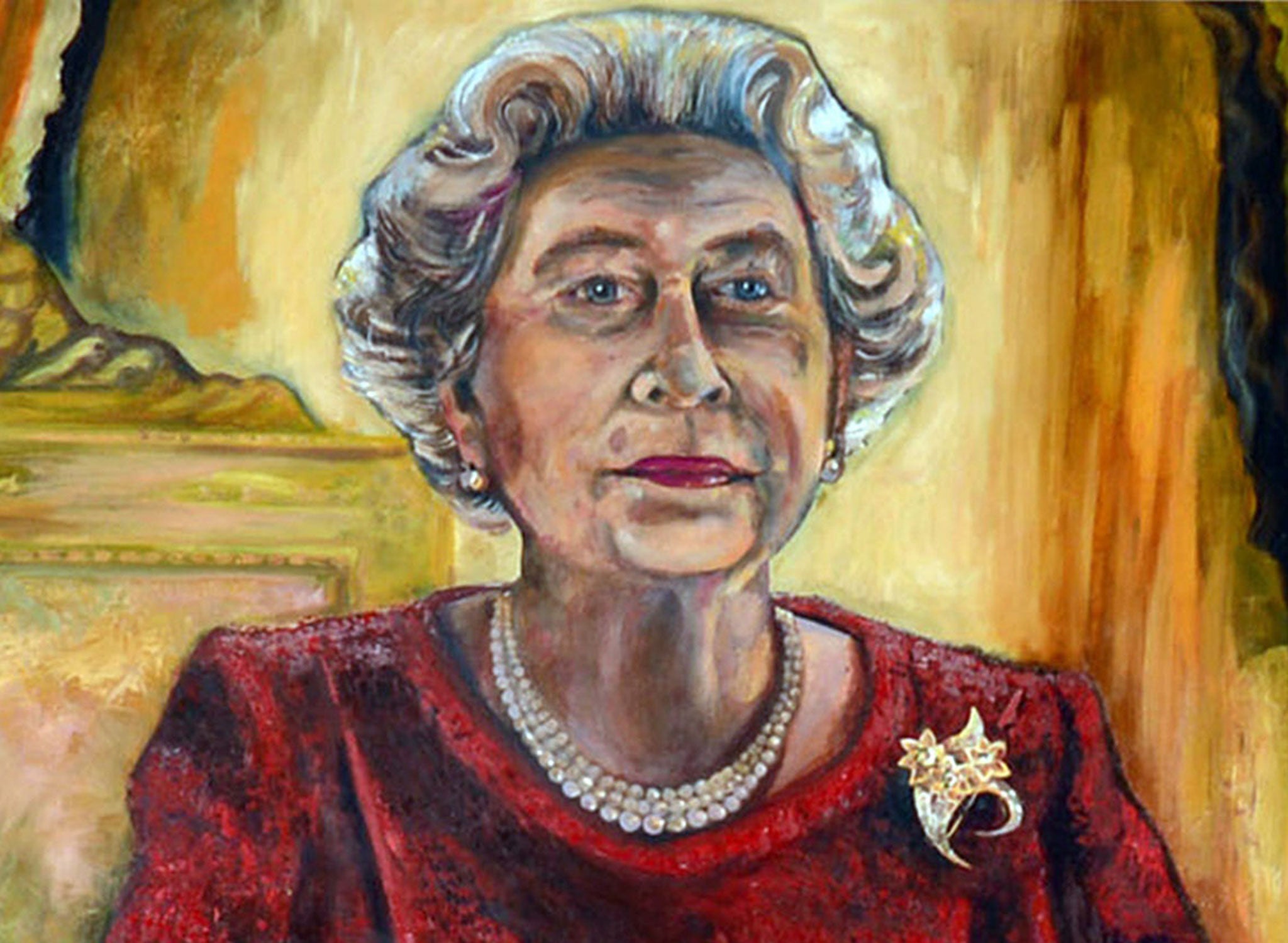 Icon, retrato de la reina Isabel II por Dan Llywelyn Hall