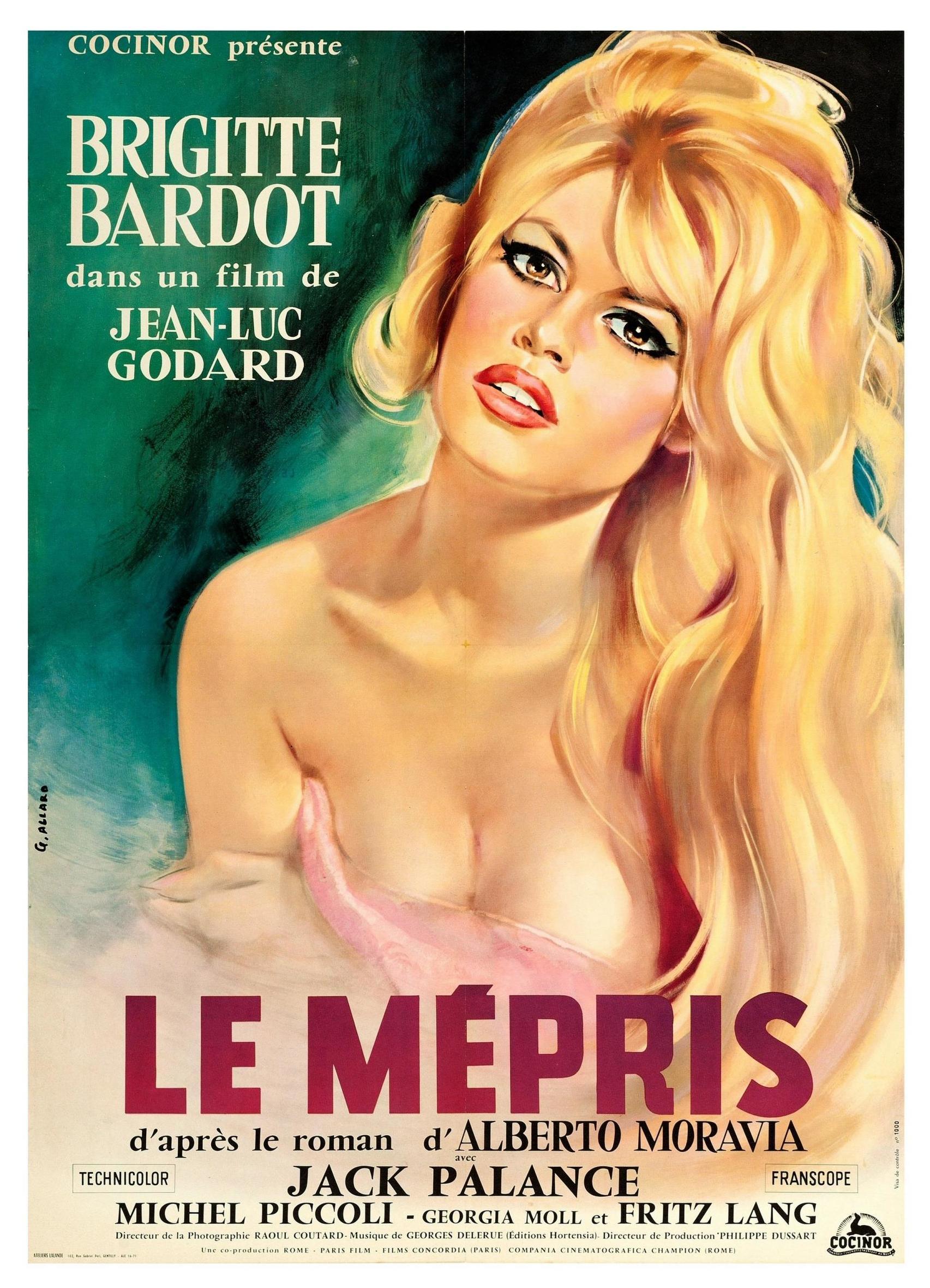Bardot en el cartel de El desprecio (1963), de Jean-Luc Godard