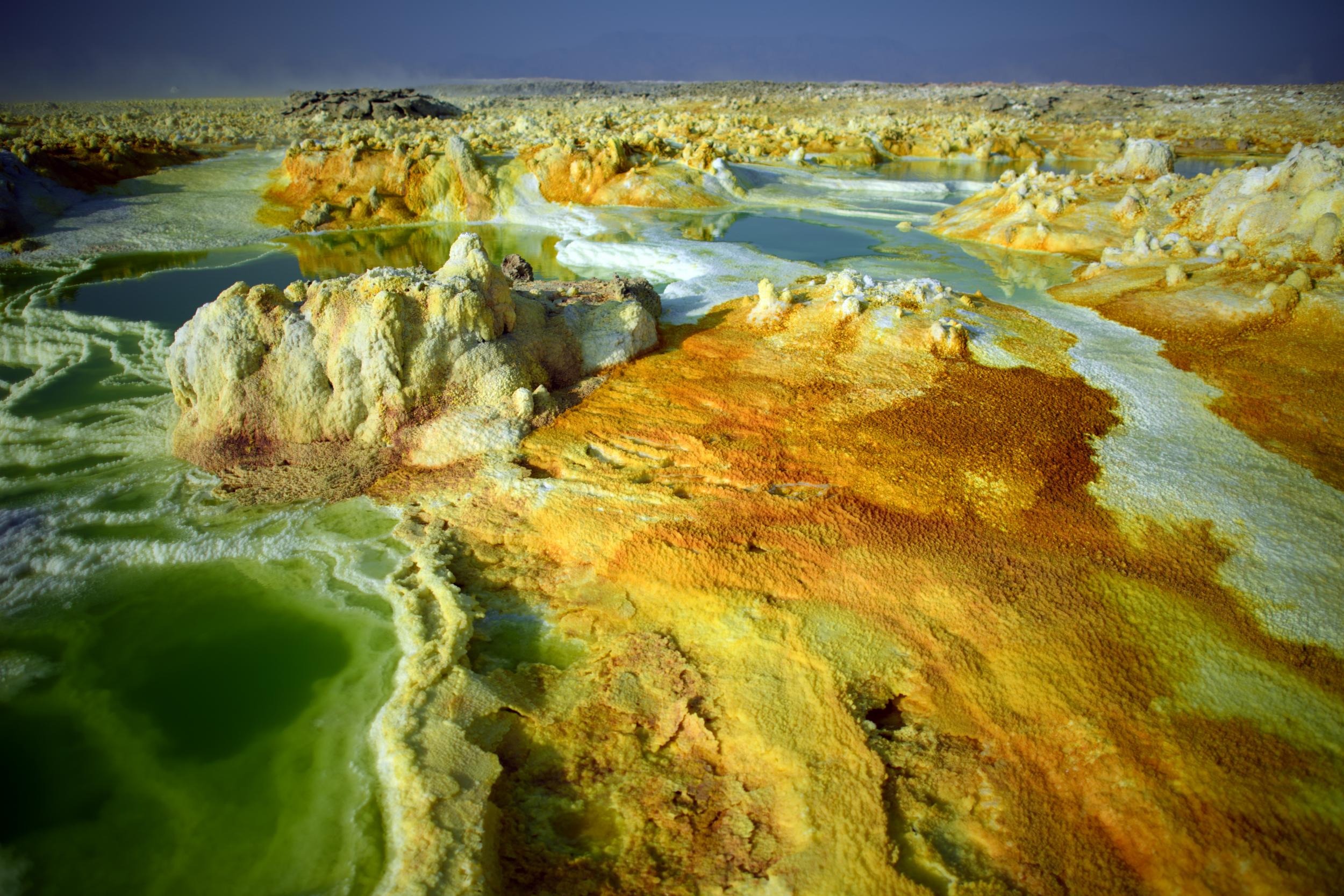Part of a sulphur lake in Dallol, Ethiopia