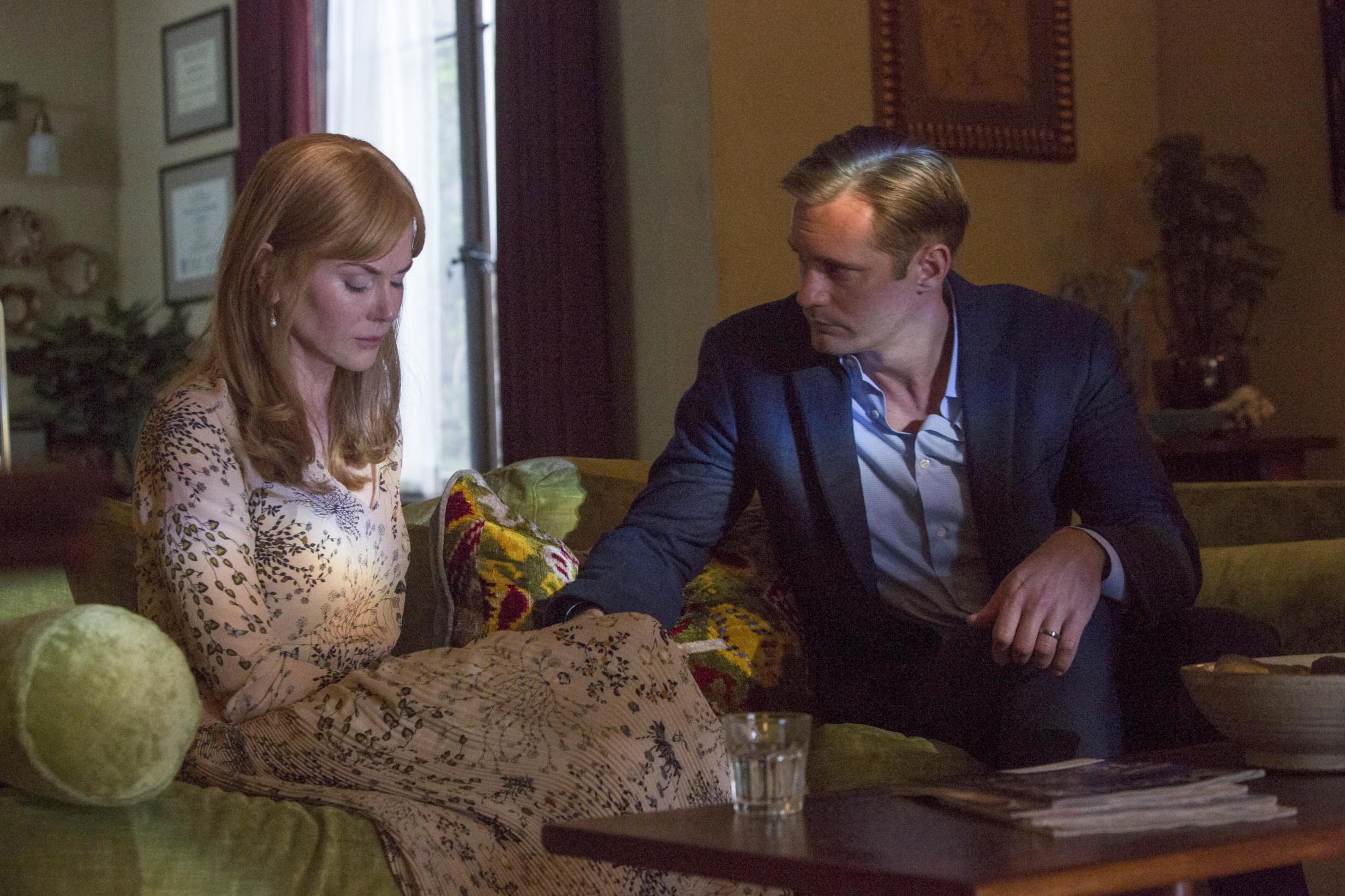 Nicole Kidman dijo que una vez reprendió a Alexander Skarsgård, quien interpretaba a su esposo en ‘Big Little Lies’, por comer un sándwich de falafel antes de filmar escenas íntimas