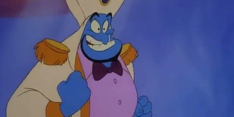 Durante la boda de Aladino y Jazmín, se produce un terremoto, lo que lleva al Genio a bromear: “Creía que la Tierra no debía moverse hasta la luna de miel”