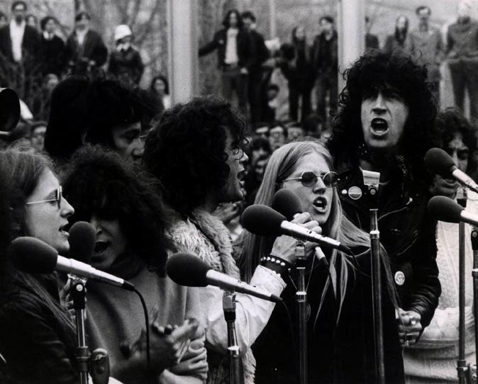 The whole cast of broadway musical 'Hair' performed to a packed out crowd