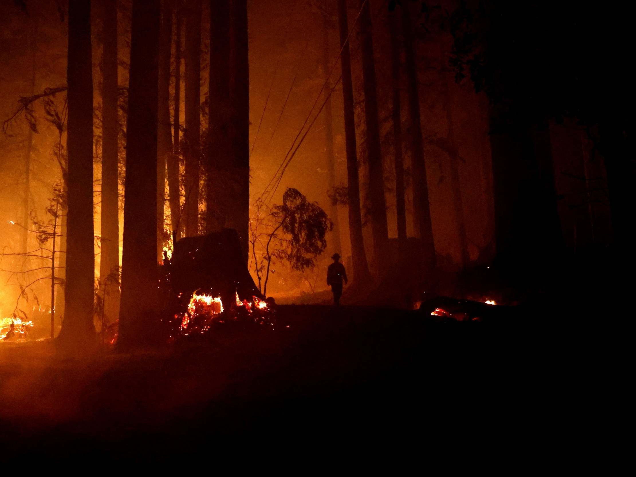 Habitantes de Boulder Creek se han agrupado para intentar apagar los incendios forestales que amenazan con consumir sus hogares