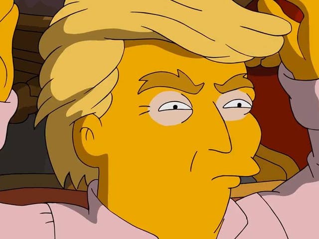 <p>Donald Trump representado en un anuncio de 2016 de ‘Los Simpson’</p>